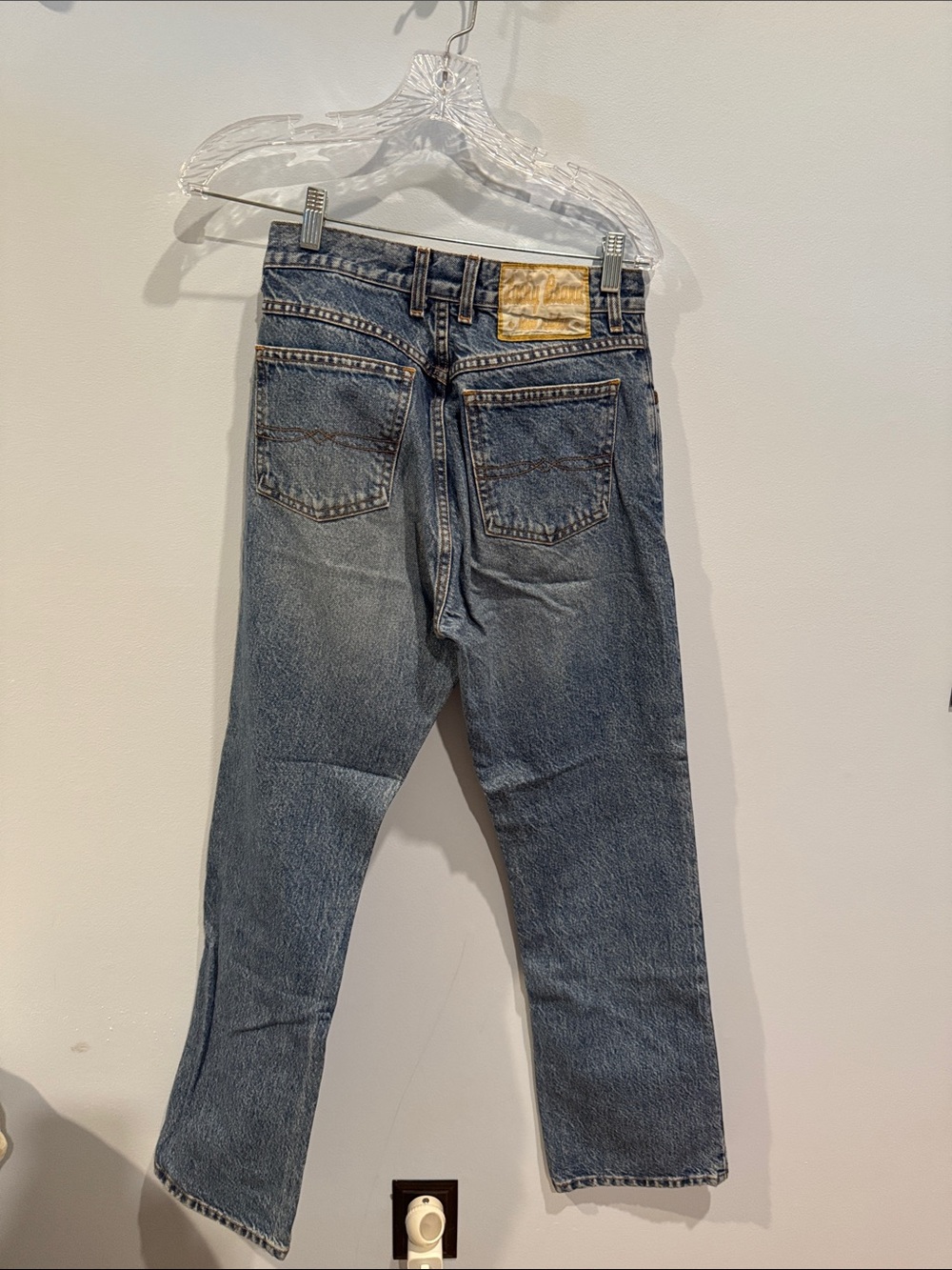 Vintage Lucky Brand Y2K Low Rider denim jeans collectable label. American Made